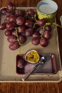 HKLIVING Bloom XS dish styled with passion fruit on a large ceramic tray for colourful serving