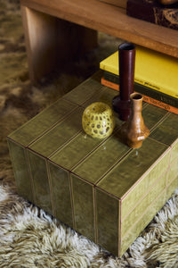 Tiled Coffee Table in Sage by HKLIVING – styled in a living room setting