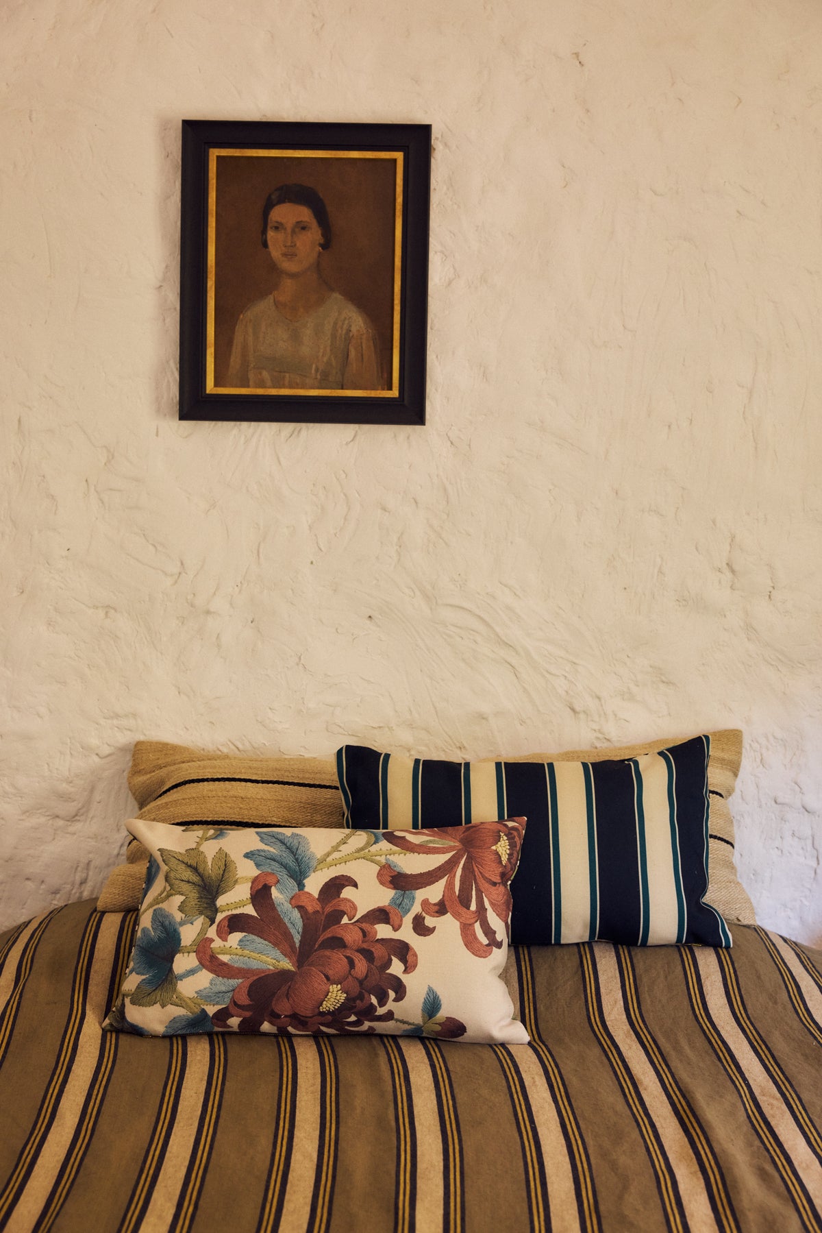 Printed Cushion, Blues by HKLIVING, styled in a Scandinavian interior