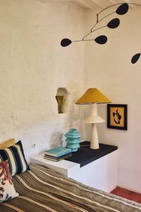 HKLIVING collection campaign styling featuring the Linen Lampshade in Mustard