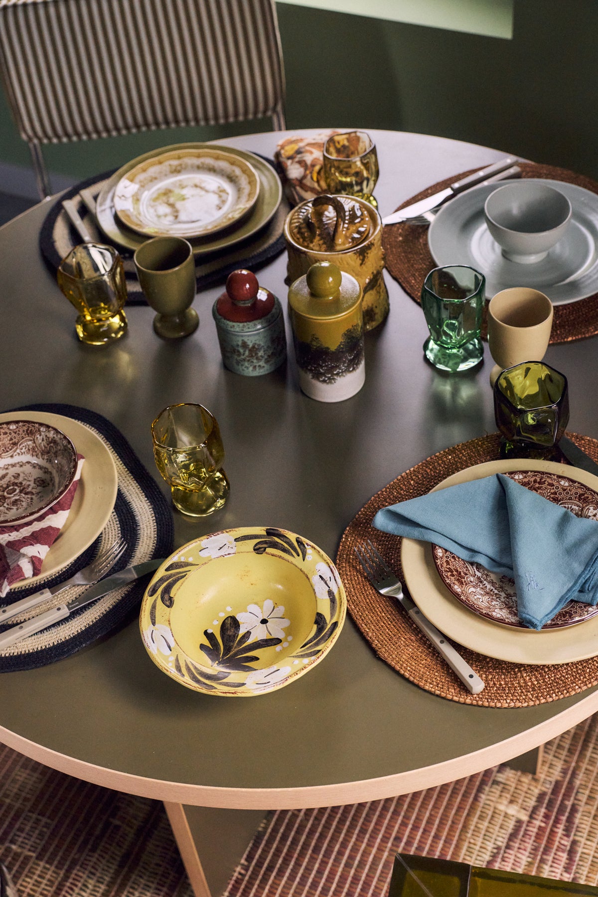 Farmhouse Ceramics Hand-Painted Bowl in Butter by HKLIVING in a lifestyle setting