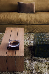 Burgundy marble cube, campaign shot
