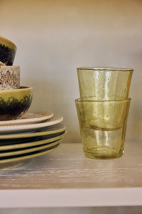 Honey farmhouse water glasses, medium, campaign shot