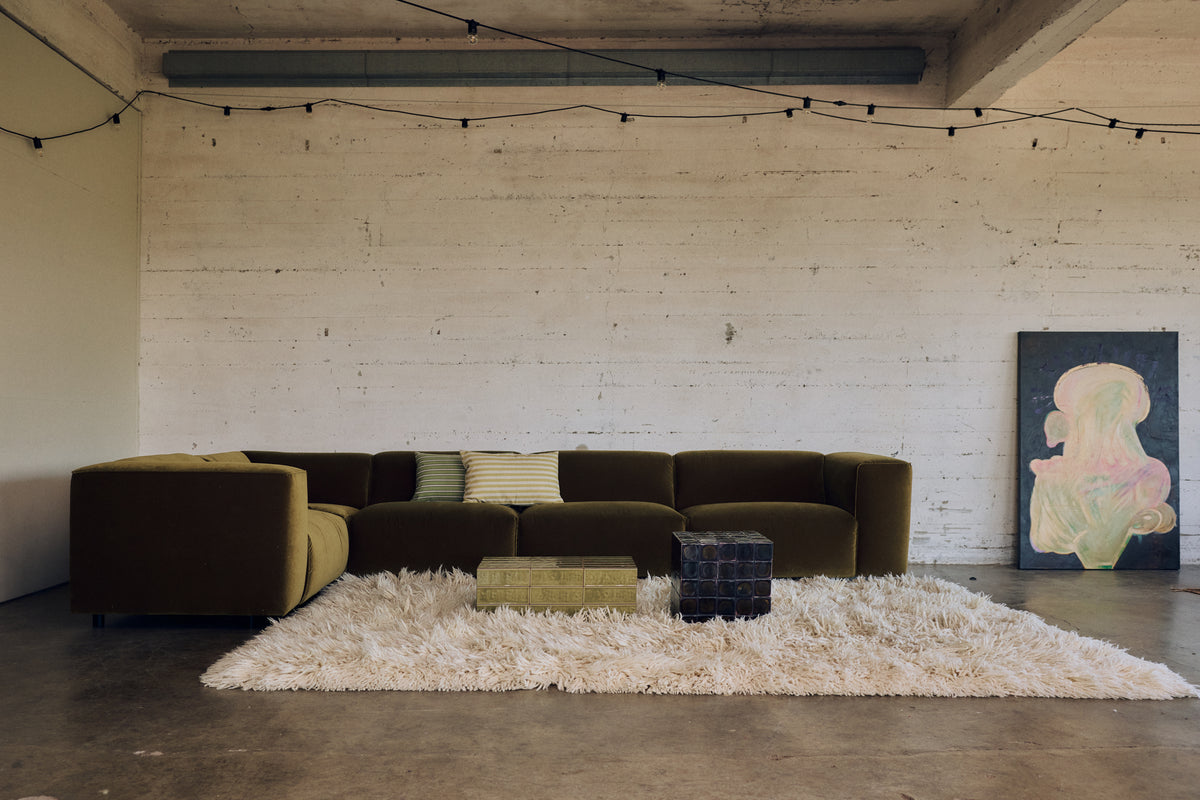 Tiled Side Table in Olives by HKLIVING – lifestyle styling shot