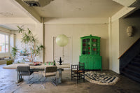 Organic Wool Rug in Black & Cream by HKLIVING – additional campaign styling shot
