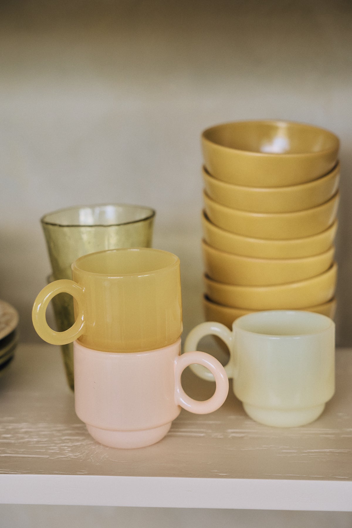 Coffee Mugs in Soft Pink by HKLIVING, styled shot