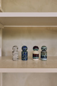 70s Ceramics Salt & Pepper Jar Set in Grain by HKLIVING, campaign shot