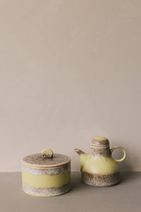 70s Ceramics Cookie Jar in Custard by HKLIVING, styled campaign shot