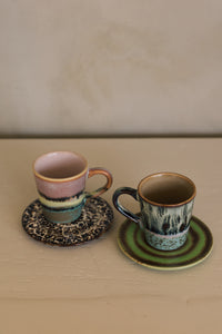 70s Ceramics Espresso Mugs in Softness by HKLIVING, campaign shot