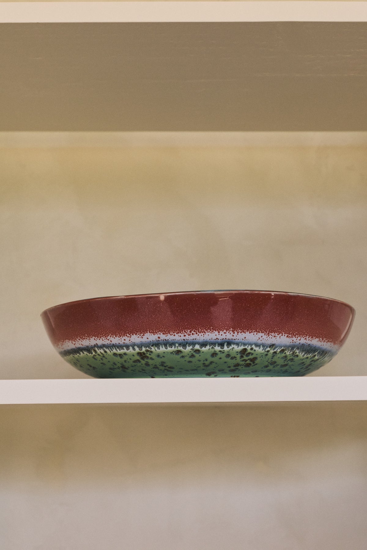 70s Ceramics Salad Bowl in Romance by HKLIVING styled on an open shelf