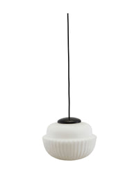 House Doctor Acorn white opal glass pendant light on white background