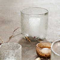 Glass Candle holder, Snow, Clear