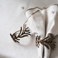 Mistle Napkin Ring, Antique Brass