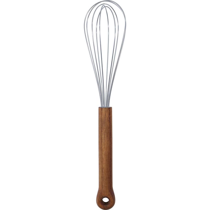 Elegant whisk with stainless steel wires and rustic wood handle – utensil from North Home