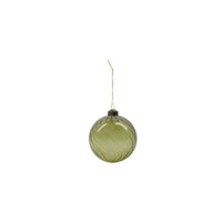 Ornament, Fluted, Green, 10m Bauble