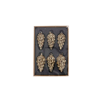 Glass Gold Cone Ornament Small Set of 6