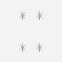 Set of 4 Star Burst Ornament, White Silver or Golden, Handmade Glass Tree Bauble from House Doctor