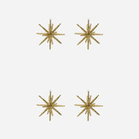 Set of 4 Star Burst Ornament, White Silver or Golden, Handmade Glass Tree Bauble from House Doctor