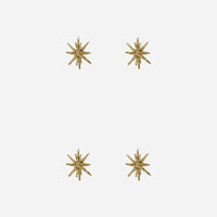 Set of 4 Star Burst Ornament, White Silver or Golden, Handmade Glass Tree Bauble from House Doctor