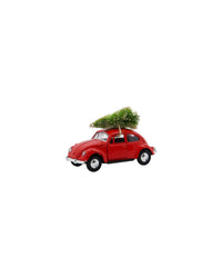House Doctor red Xmas car decoration, side view