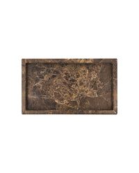 House Doctor Able dark brown marble tray top-down view on white background