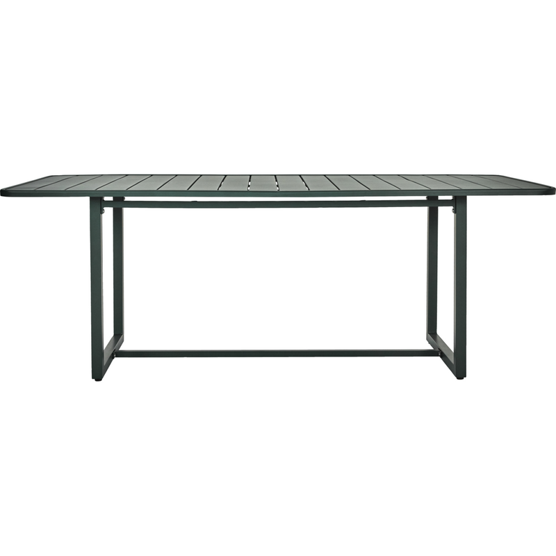 200cm outdoor dining table in matte green iron from the Helo series