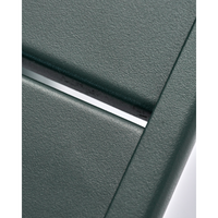 Close-up of dark green iron coffee table surface