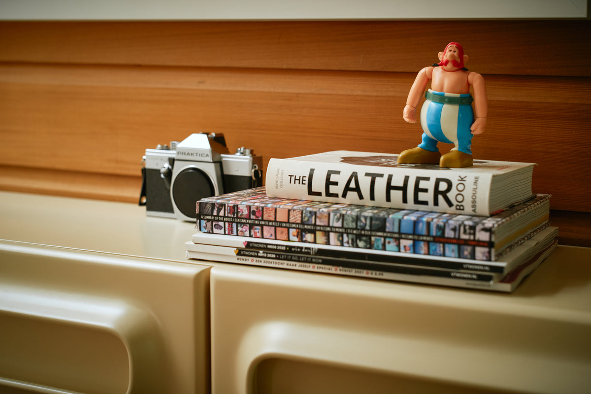 Lifestyle shot of the cream Space Lowboard by HKLIVING styled in a room setting