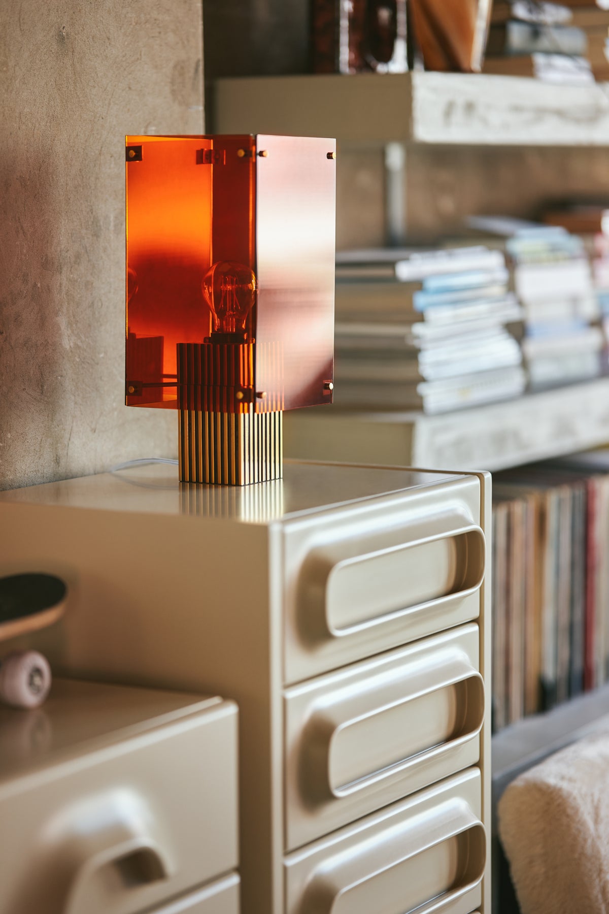 Lifestyle shot of the cream Space Drawer Cabinet by HKLIVING styled in a room setting