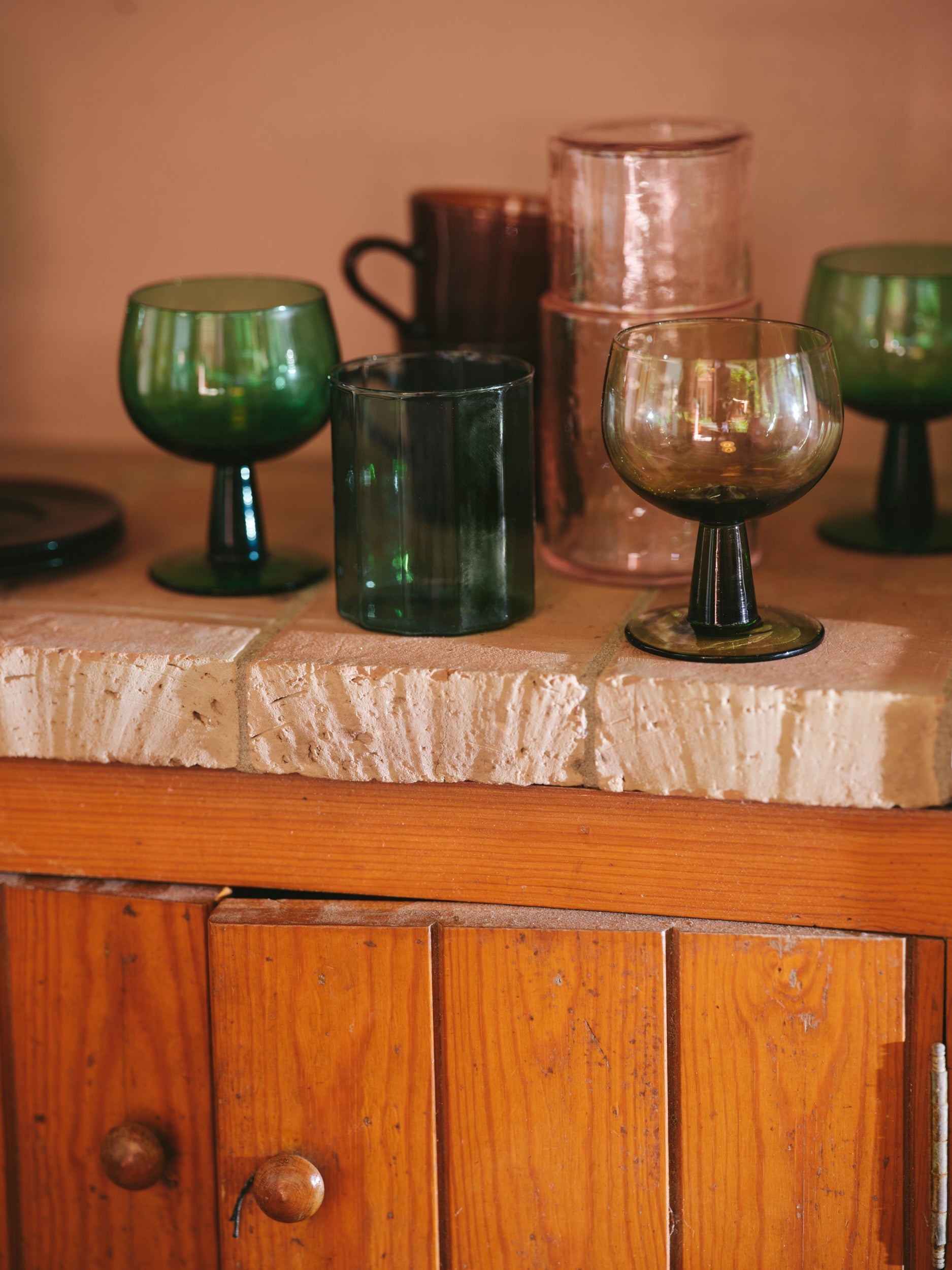 Teal Sunlit Glass, Blue Tumbler by HKLIVING