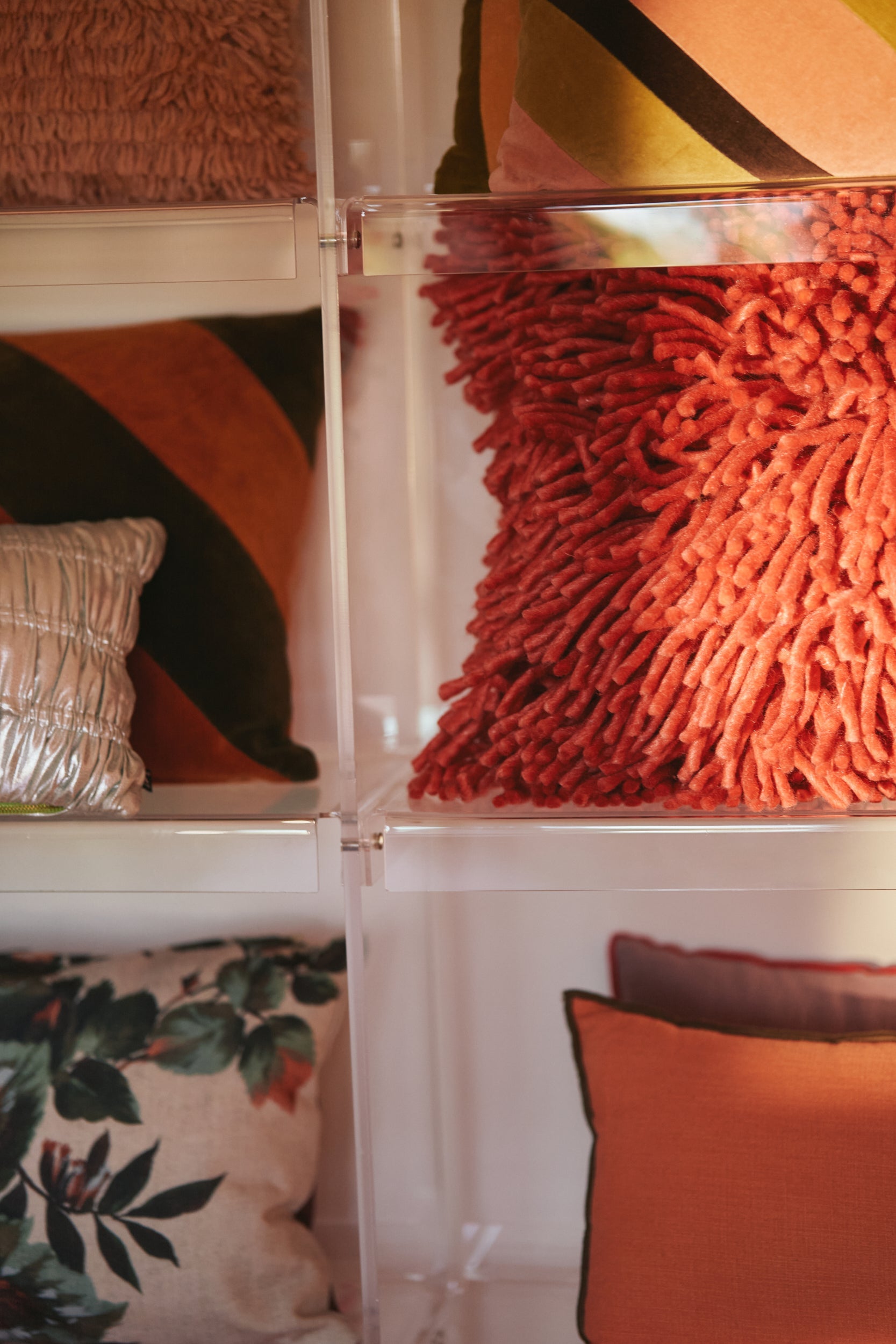 Cherry Red Rugged Woollen Cushion 50x50cm (High Pile) – HKLIVING