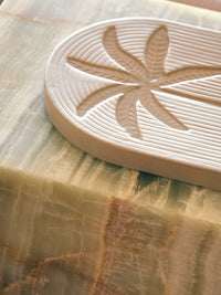Palm, Stoneware Wall Tile, Wall Art, Cream Wall Decor from HKLIVING