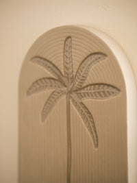Palm, Stoneware Wall Tile, Wall Art, Cream Wall Decor from HKLIVING