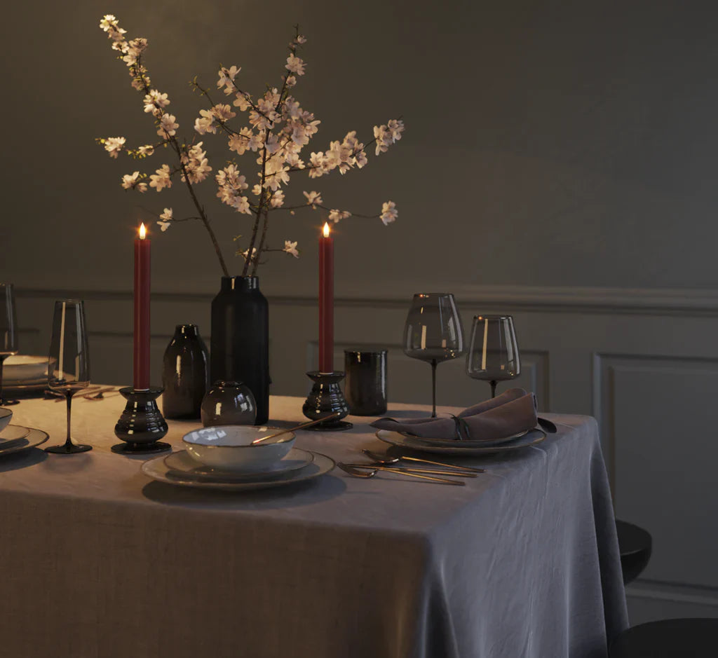 Bordeaux Straight-Sided LED Dinner Candles – Set of 2 (15cm / 24cm)