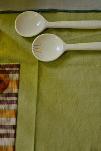 HKLIVING vanilla salad servers styled on a dining table