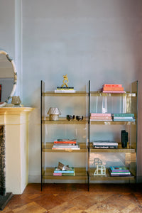 Lifestyle shot of the Olive Green Acrylic Cabinet by HKLIVING styled in a room setting