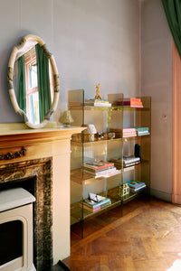 Lifestyle shot of the Olive Green Acrylic Cabinet by HKLIVING styled in a room setting