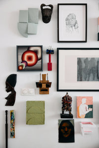 HKLIVING Pocket Exhibit 'Verdant' hung among a curated gallery wall of art and objects