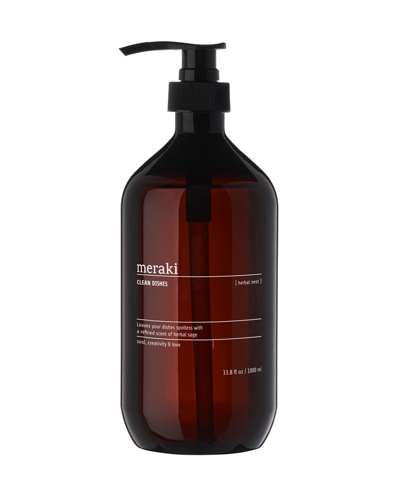 Meraki Herbal Nest dish wash bottle packshot on a plain background