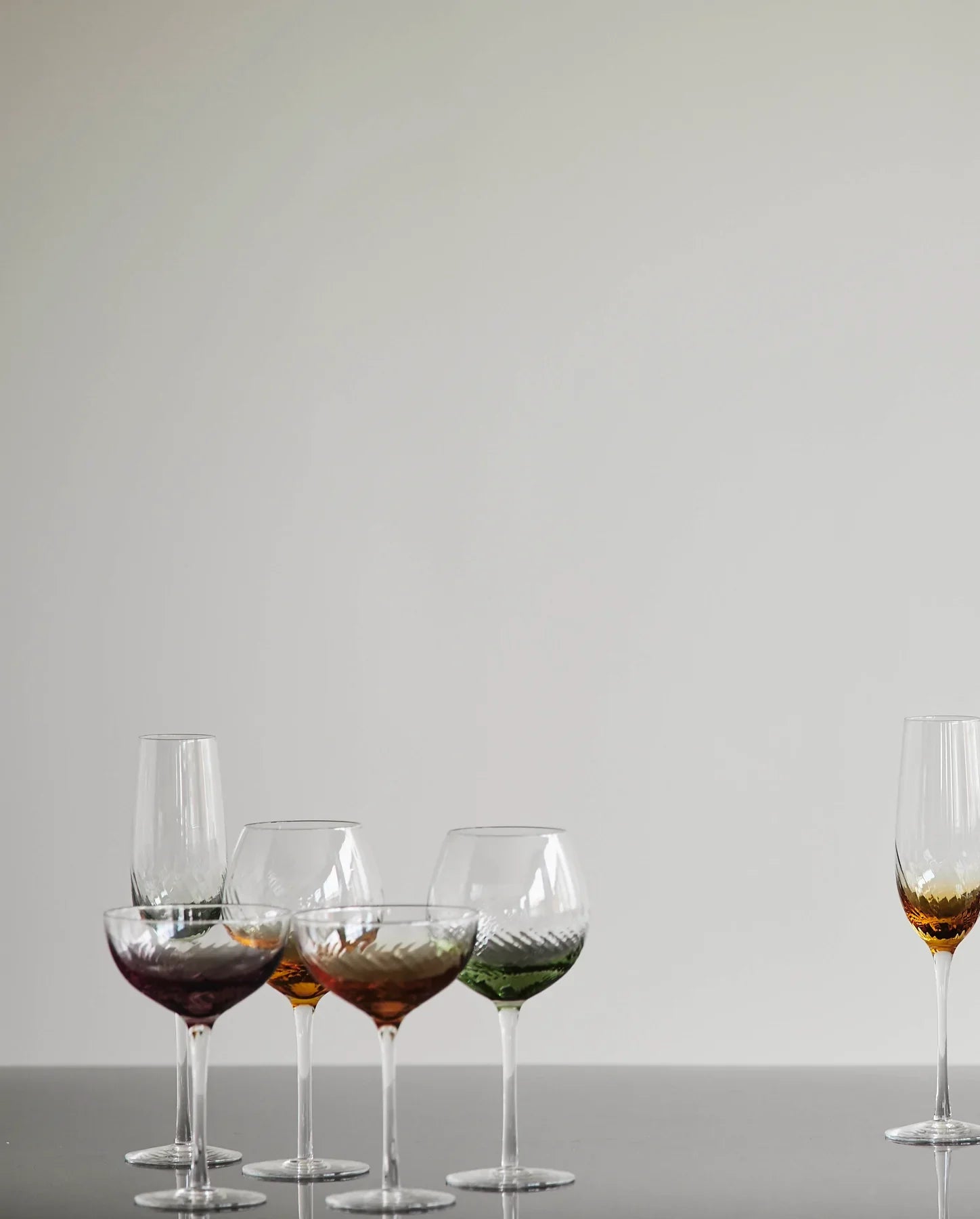 Garo Champagne Glass Green
