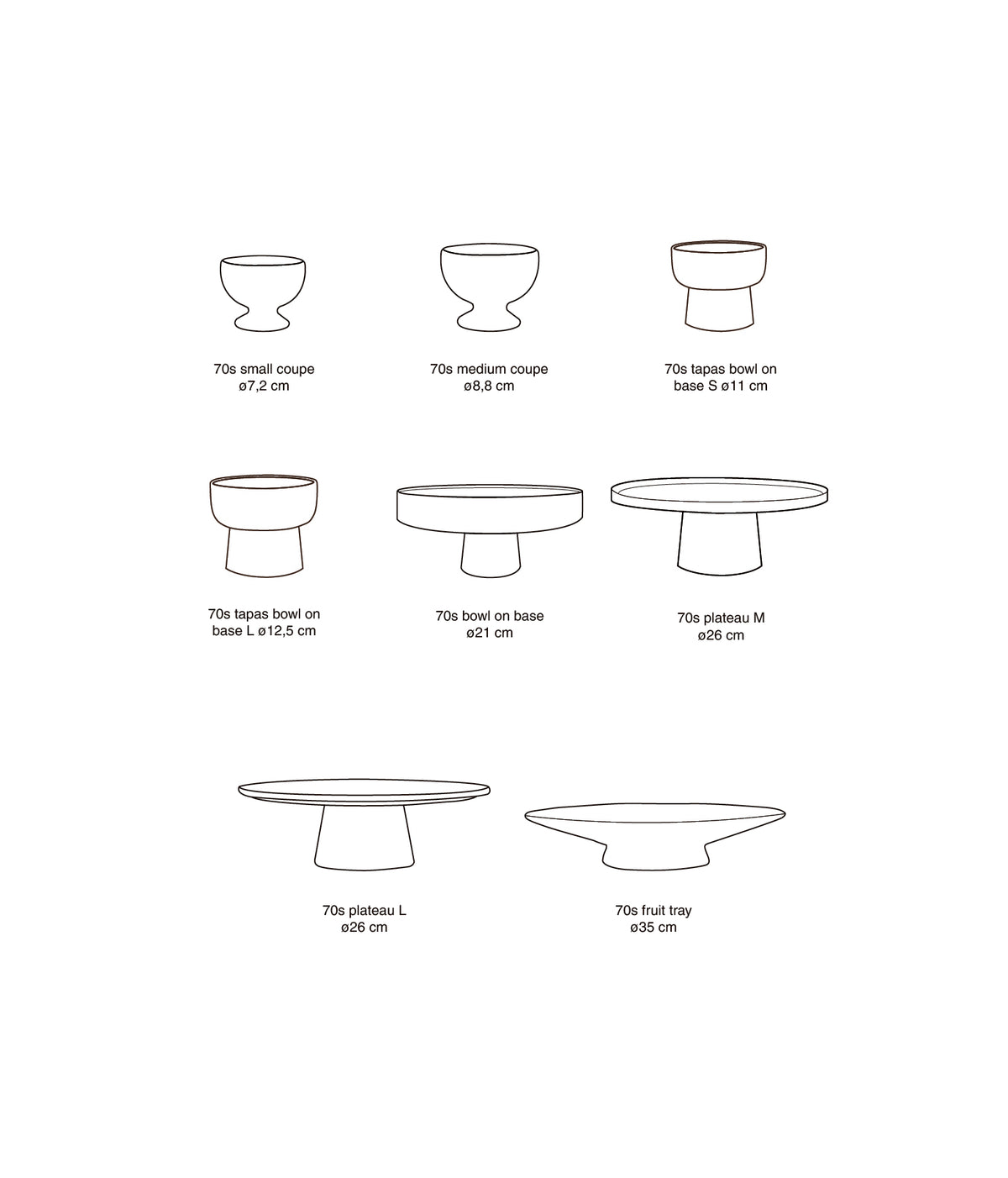 HKLIVING 70s ceramics display bowl size comparison chart