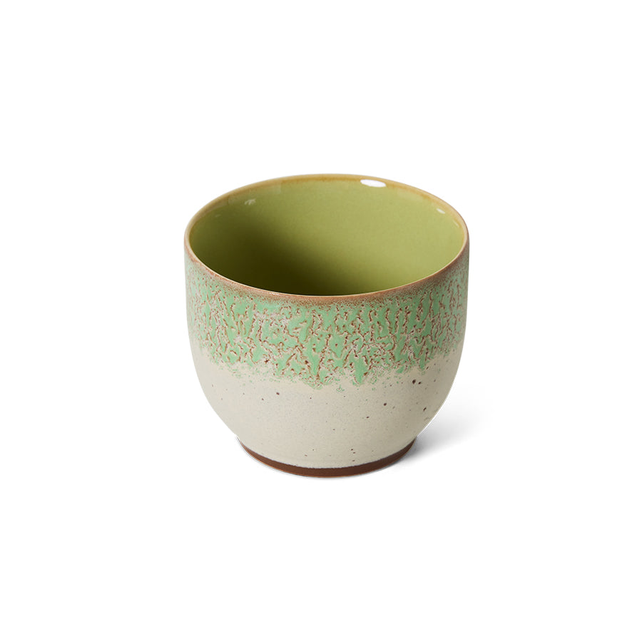 assorted HKLIVING UK 70s ceramics café cups in different glaze colours
