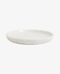 White marble dish by Nordal, H2 x Ø17cm, product shot on a plain background