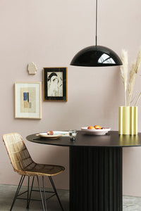 Black Round Wooden Pillar Dining Table by HKLIVING, 140cm diameter, Handmade