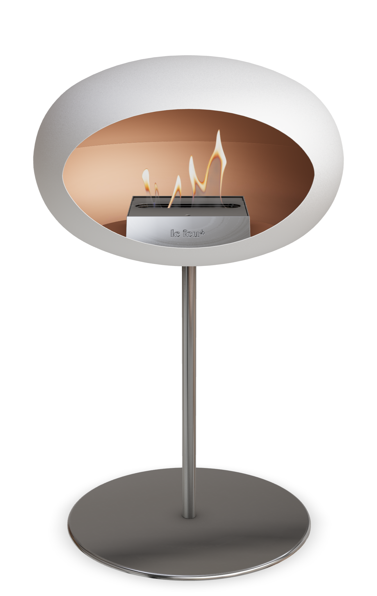 Le Feu Dome Steel Low – Bioethanol Fireplace, Classic Dome