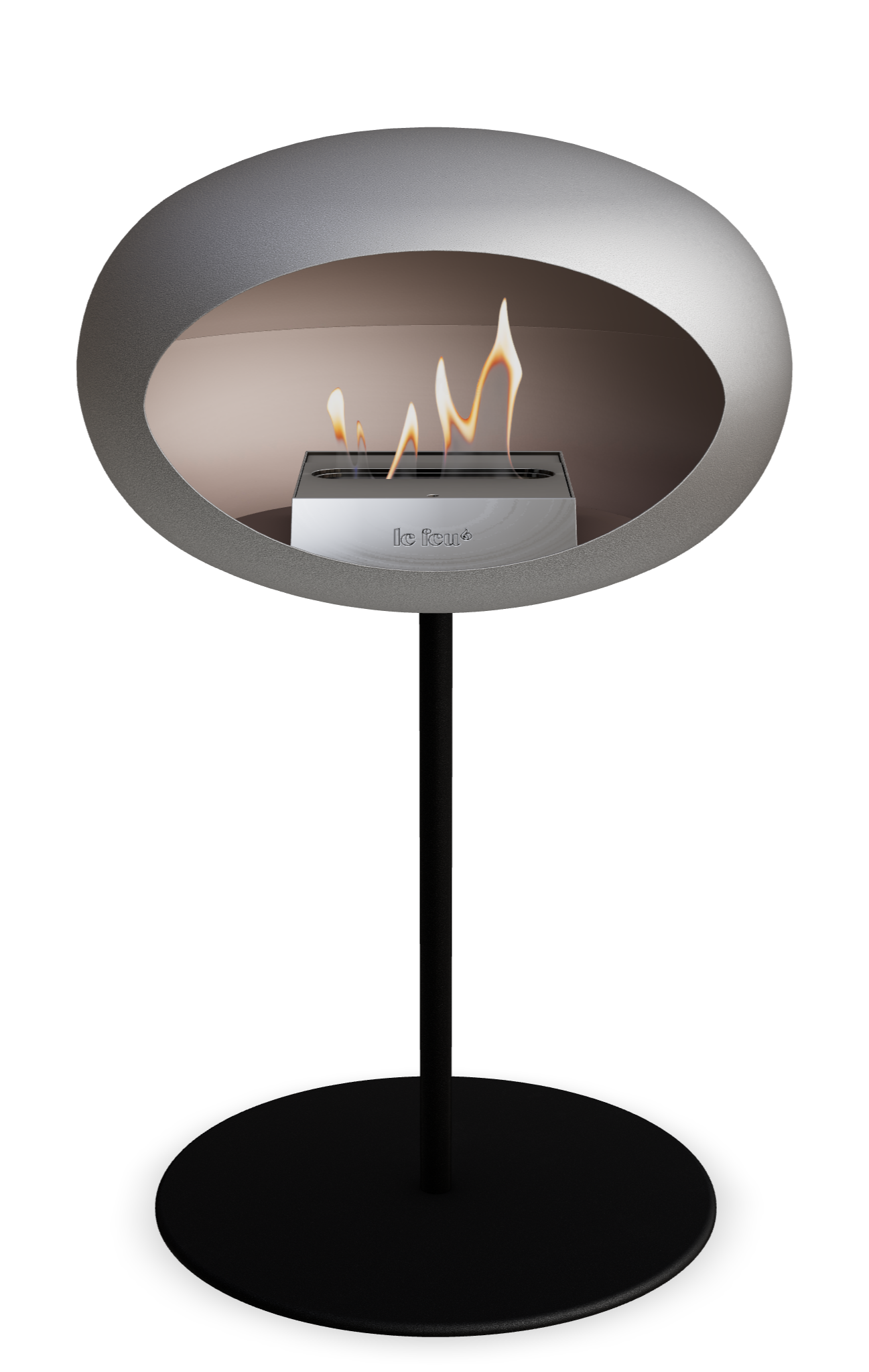 Le Feu Dome Steel Low – Bioethanol Fireplace, Classic Dome