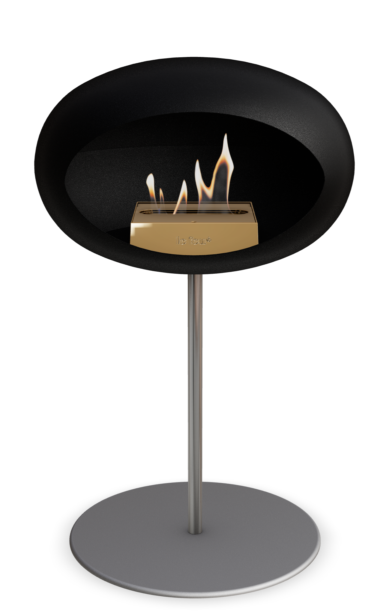 Le Feu Dome Steel Low – Bioethanol Fireplace, Classic Dome
