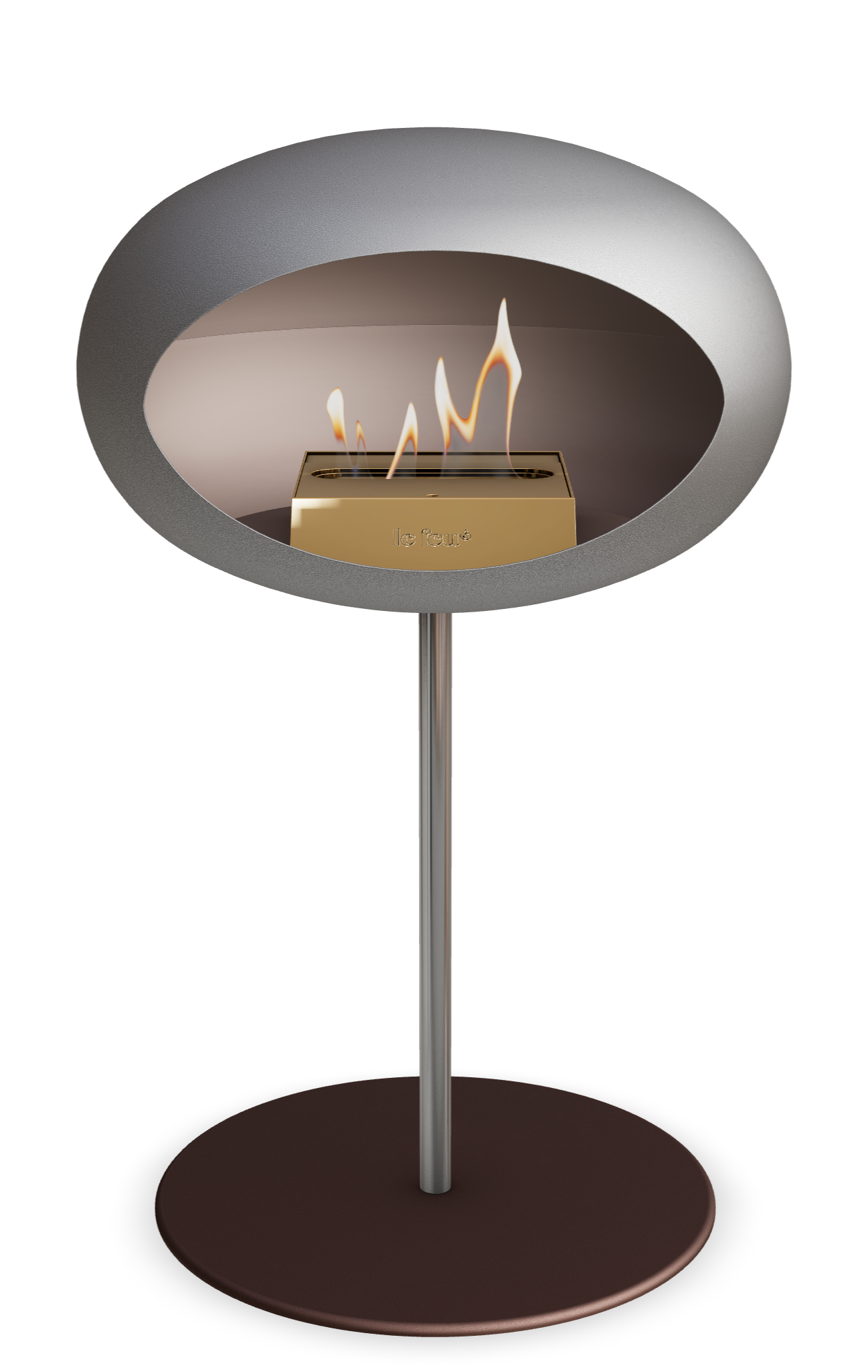 Le Feu Dome Steel Low – Bioethanol Fireplace, Classic Dome