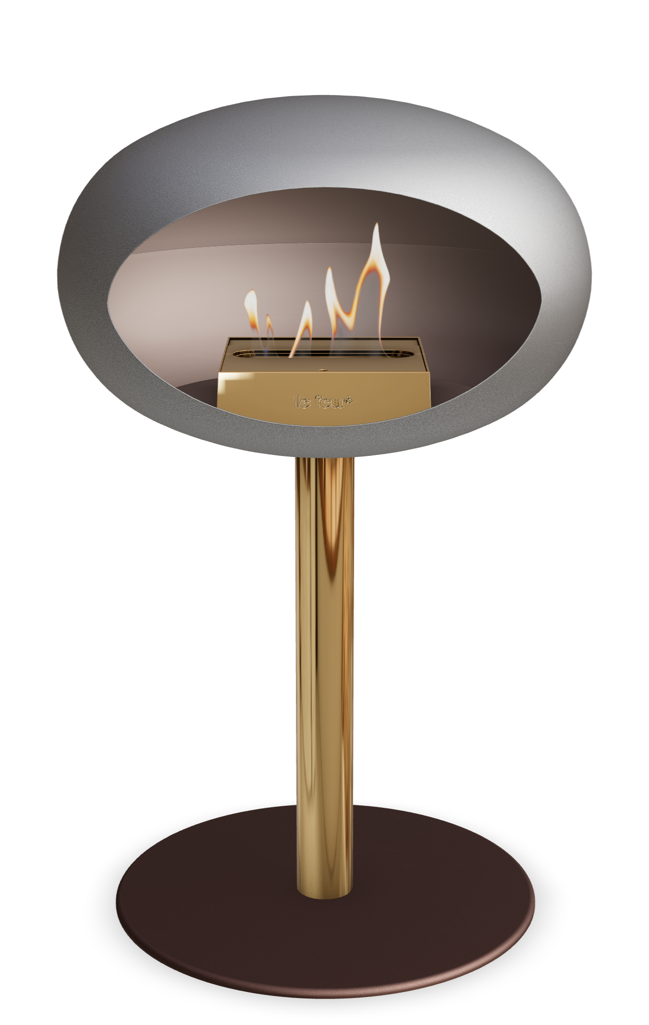 Le Feu Dome Steel Low – Bioethanol Fireplace, Classic Dome