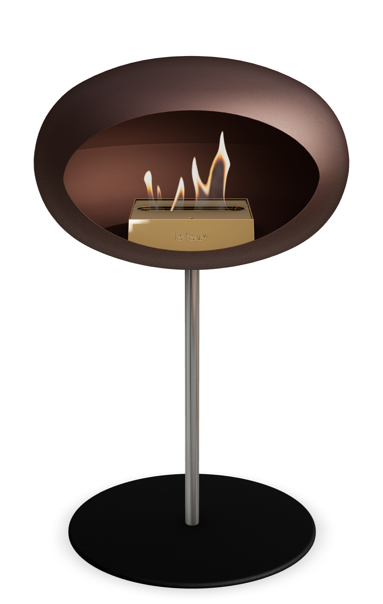 Le Feu Dome Steel Low – Bioethanol Fireplace, Classic Dome